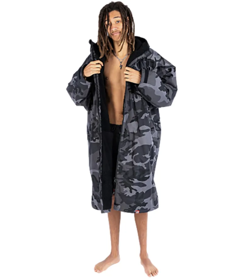 Dryrobe Adult Advance Long Sleeve Change Robe V3 Medium Black/Camo Black-1